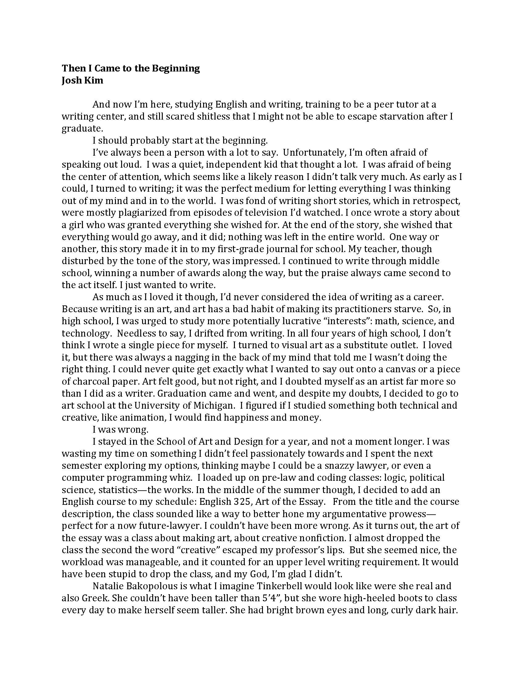 Essay About Myself as a Writer - Words | Help Me